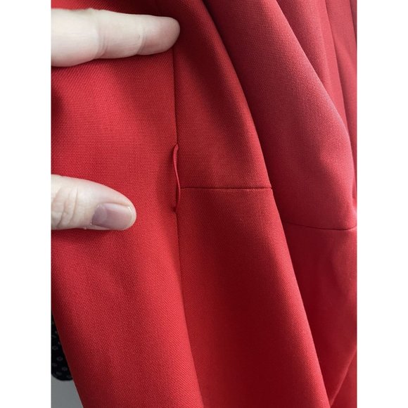 NWT Escada Natasha Red Short Sleeve Cocktail Dress w/ V-Cut Neckline - 44 /US 14 - Picture 11 of 11